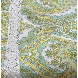 APRIL CORNELL Queen Duvet Cover Green/yellow Lace Floral 88 X 84 cottrage